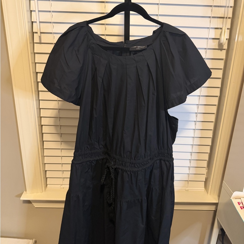 New Without Tag- LB Plus Size- Black Pleated Crew-Neck Midi Dress- Size 24W - Picture 17 of 17